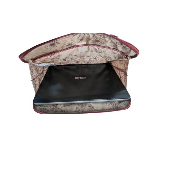 Samsonite A-Frame Laptop Tote Business Case Burgundy Style 938614 Fits 14”Laptop - Picture 7 of 11